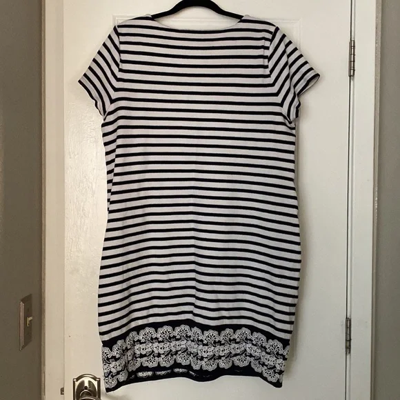 Black & White Striped Talbots Casual Dress Size XL Barely Worn - Picture 5 of 6